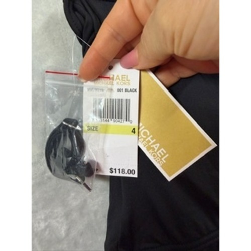 NWT Michael Kors One Piece Swimsuit Womens Black Cutout One Shoulder Sz 4 $118 - Picture 7 of 7